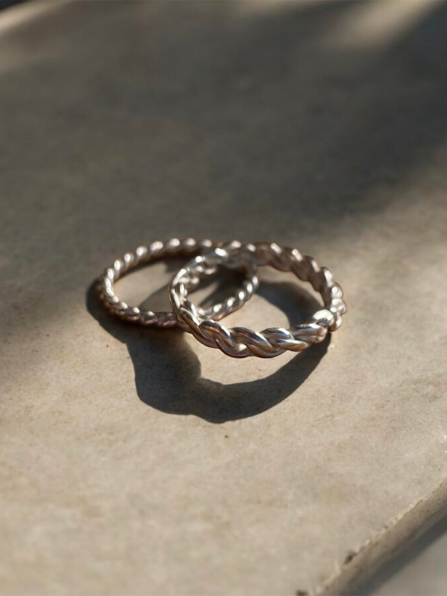 Anillo Plata Trenzado Doble