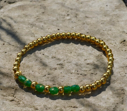 Pulsera baño de oro y verde
