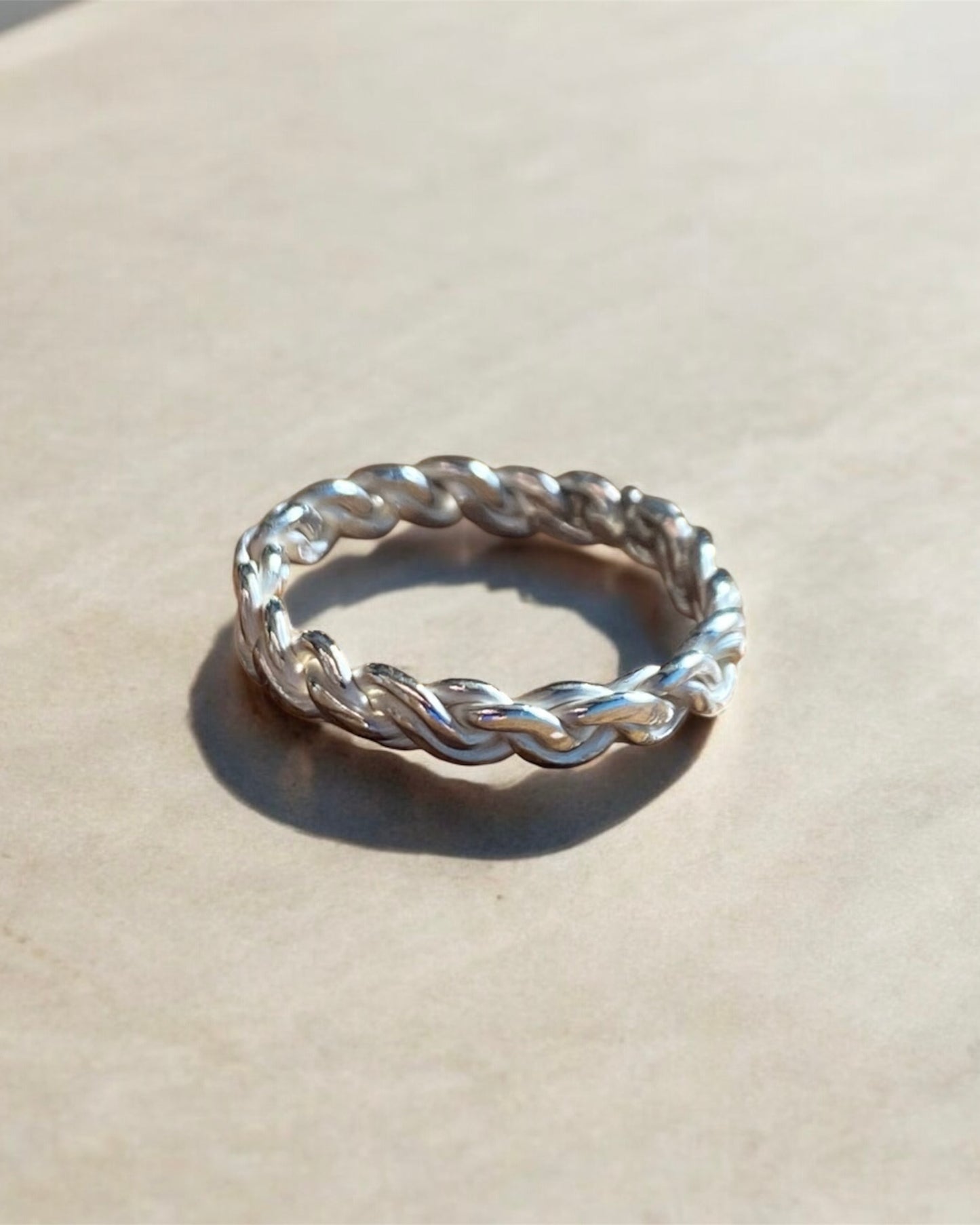 Anillo Plata Trenzado Doble