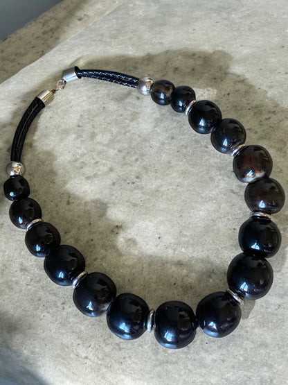 Collar bolas en guampa